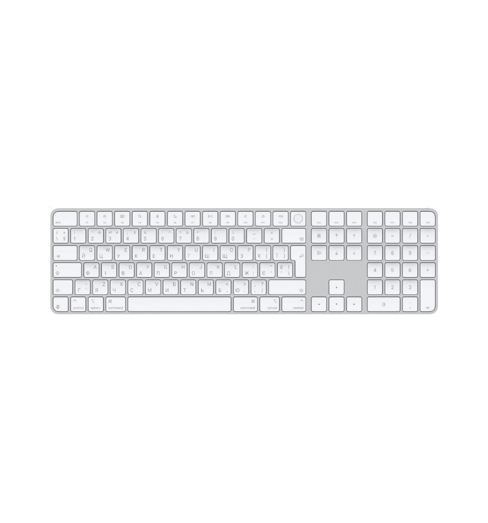 Клавіатура Apple Magic Keyboard with Touch ID and Numeric Keypad for Mac with Apple silicon - White Keys (MXK73)